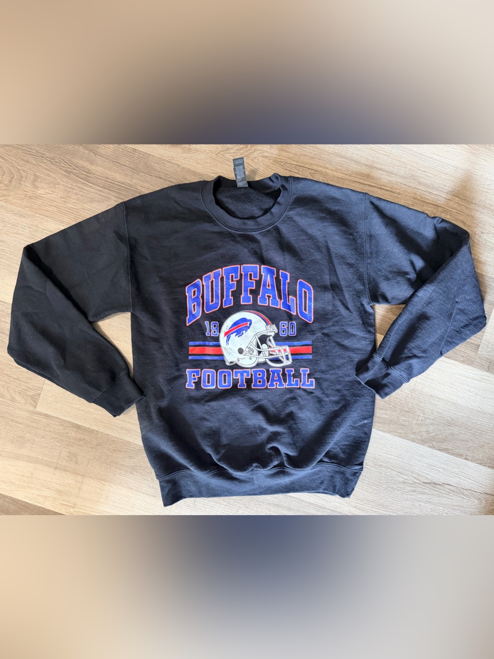 Buffalo Bills Football Black Crewneck Sweatshirt - Women’s